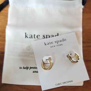 Kate Spade Gold Hoop Earrings, NEW